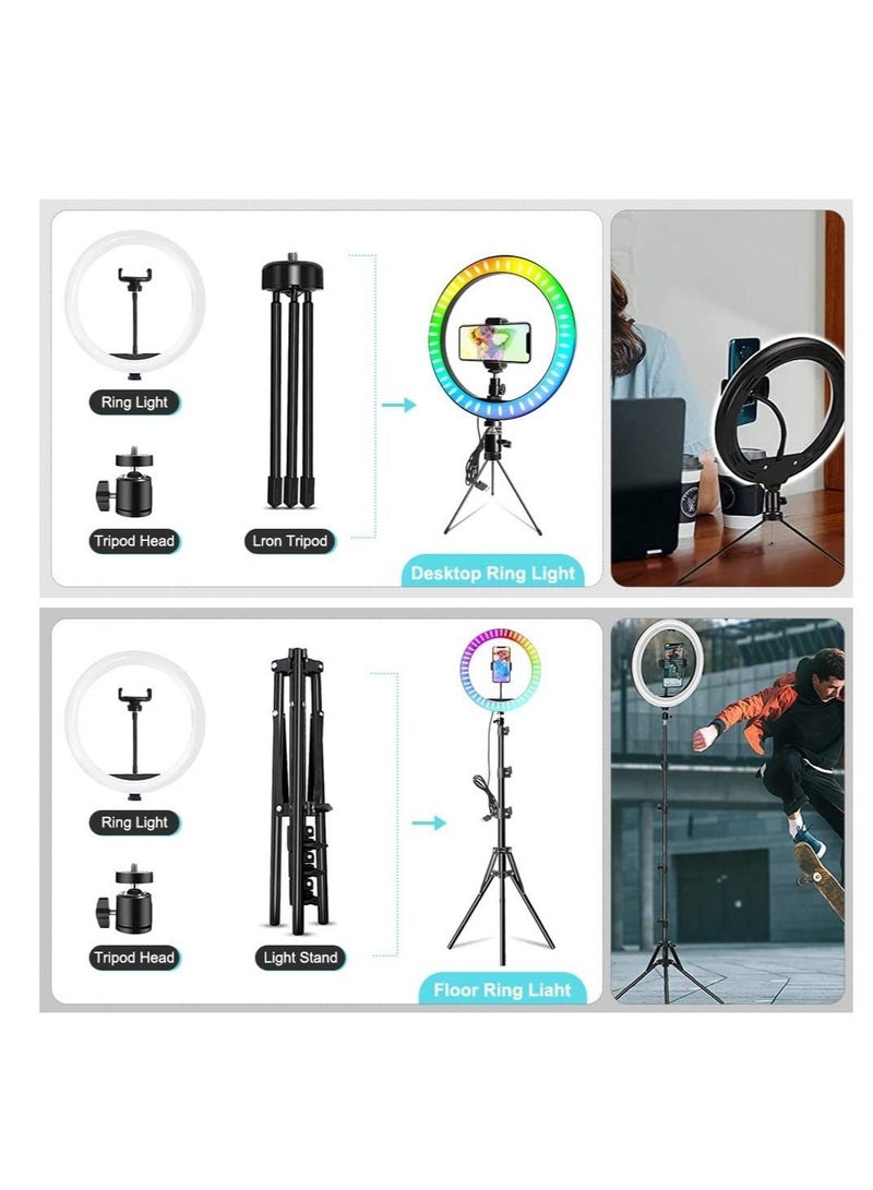 ELTRAZONE 10 Inch LED Ring Fill Light RGB Ring Lamp USB Ring Light Photo Selfie Lamp with Remote and Phone Stand for Streaming Video Photography - Image 4