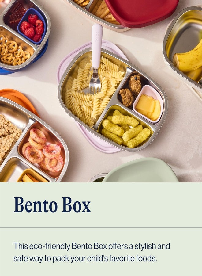 Lalo Bento Box - BPA-Free Bento Box For Kids & Toddlers, Leak-Proof, Dishwasher Safe, Easy to Open & Clean Silicone & Stainless Steel Lunch Box For Kids, Portable for Daycare or Travel - Sage - Image 2
