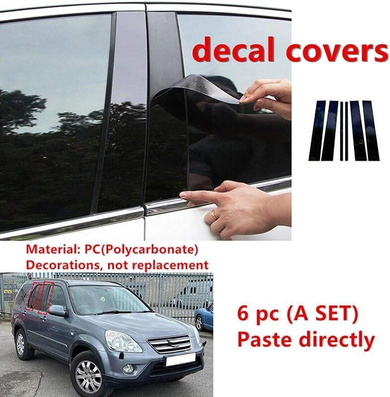 DEMULAX Car Black Pillar Posts Decal Cover for CR-V 2002-2006 - Image 3