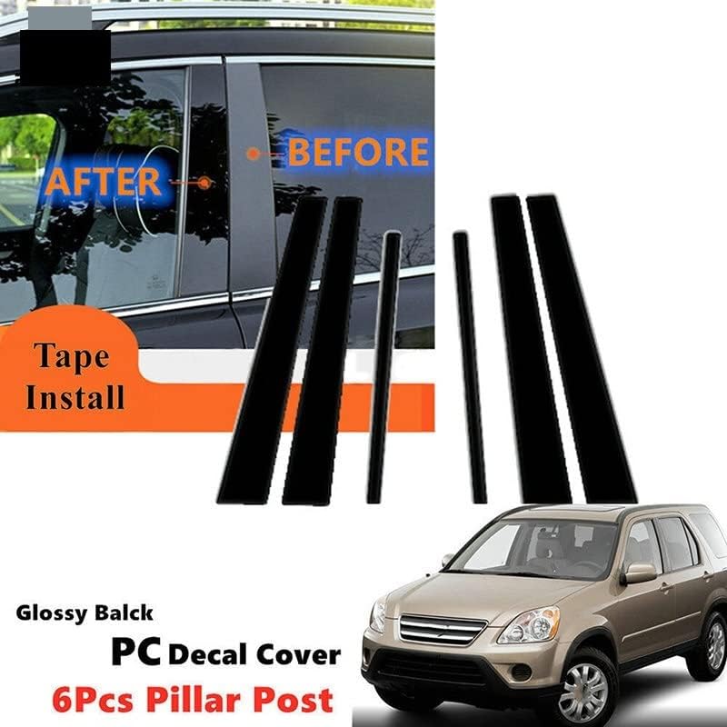 DEMULAX Car Black Pillar Posts Decal Cover for CR-V 2002-2006 - Image 2