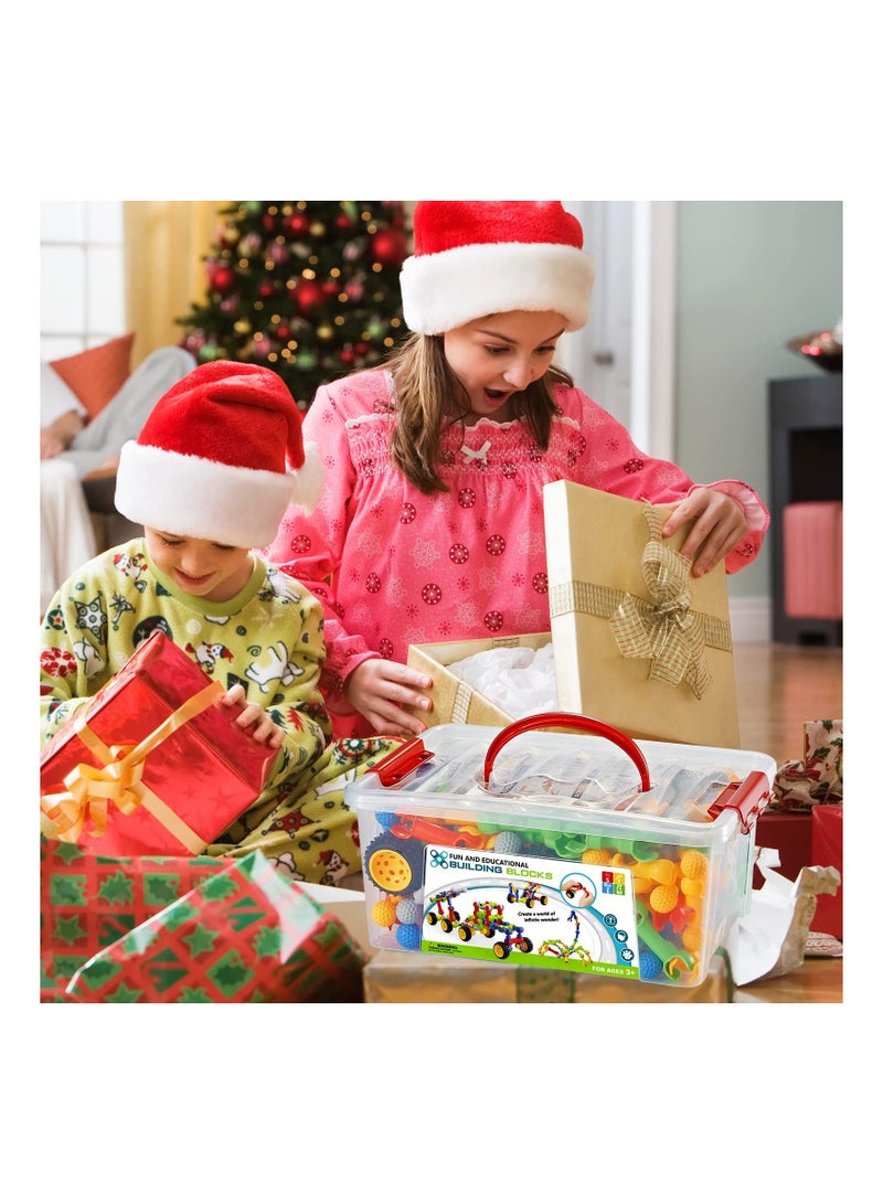 170 Pcs Building Toys for Kids Ages 4-8 with Toy Box Storage, Idea Guide, Building Blocks STEM Toys for 3 4 5 6 7 8 9 Year Old Creative Kids Activity,  Birthday Gifts for Boys Girls - Image 4