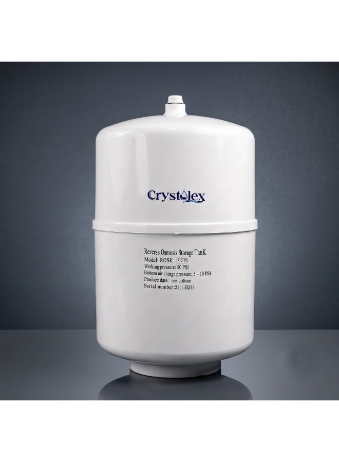 Crystolex Reverse Osmosis Pressure Tank for RO Water Purifier | Food Grade Steel Water Storage Tank | High Pressure Durable RO Replacement Water Storage Container (3.2 Gallons Pressure Tank) | RO Water Tank - Image 1