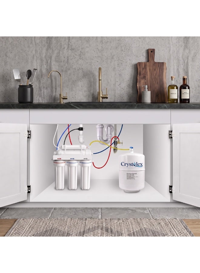 Crystolex Reverse Osmosis Pressure Tank for RO Water Purifier | Food Grade Steel Water Storage Tank | High Pressure Durable RO Replacement Water Storage Container (3.2 Gallons Pressure Tank) | RO Water Tank - Image 4