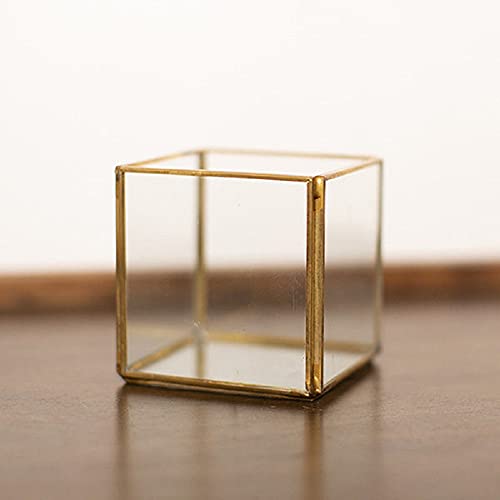 ARTINCO Art India Collections Brass Glass T-Light Votive Candle Box (4 X 4 Inches, Gold) - Image 2