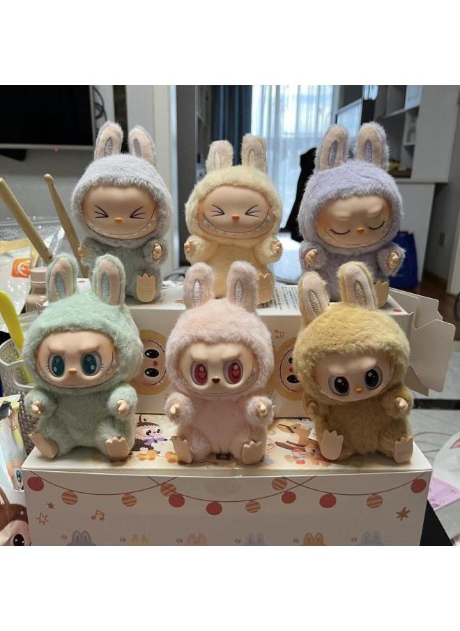 Generic - Bubble Mart Heart Macaron 2nd Generation Sitting Party Vinyl Face Plush Doll Toy Blind Box-Height:1 Random - Image 1