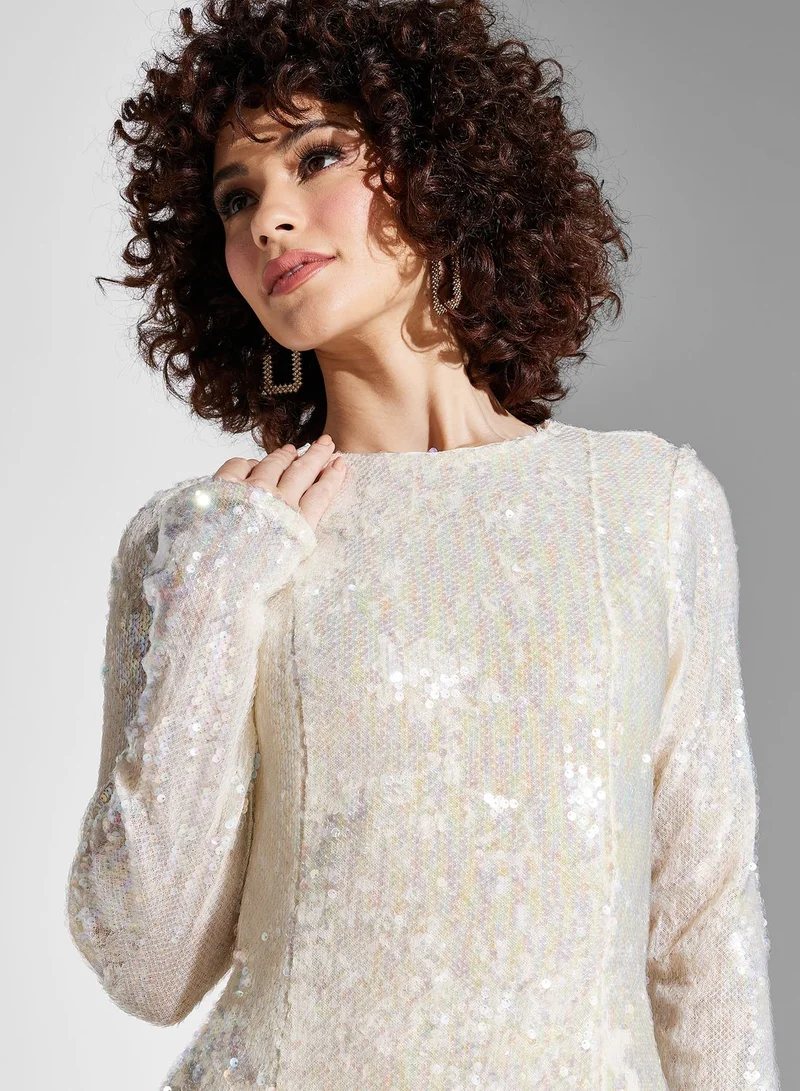 TOPSHOP Sequin Detail Dress