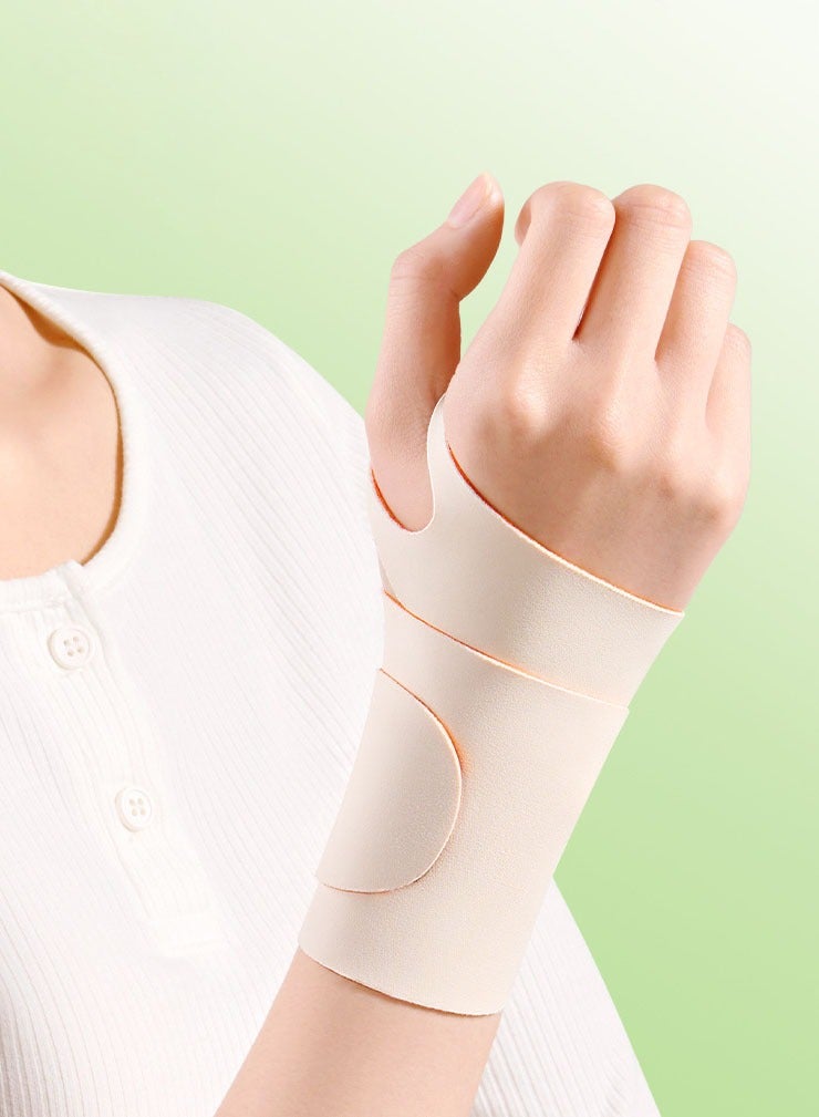 fdsport 2-Pack Ultra-Thin Wrist Guards, Weightlifting Wristbands, Used to Improve Grip Strength, Not Stuffy, Comfortable and Breathable, Fixed Pressure Velcro, Adjustable Anti-Sprain Protection Wrist, Beige - Image 3