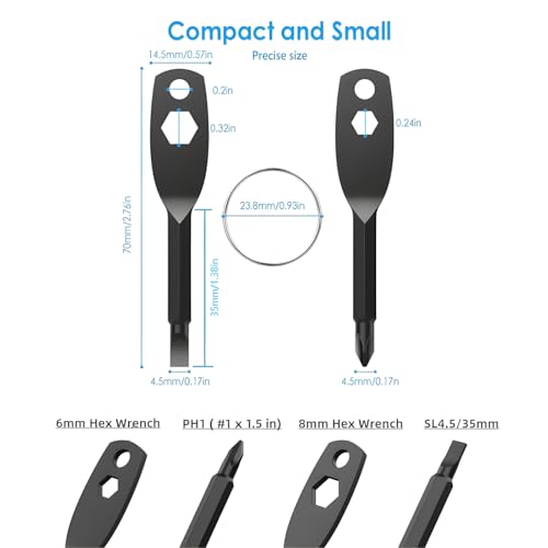 Luca Elf Aid 4 in 1 Keychain Screwdriver Tool,Christmas Gifts Stocking Stuffers for Men,White Elephant Gift,Cool Gadgets for Dad Husband Boyfriends - Black - Image 2