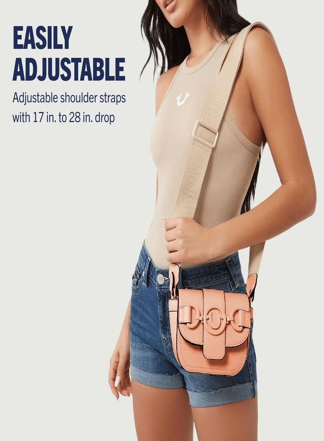 True Religion Women's Crossbody Bag, Mini Purse Handbag with Adjustable Shoulder Strap and Coated Hardware, Pink - Image 4