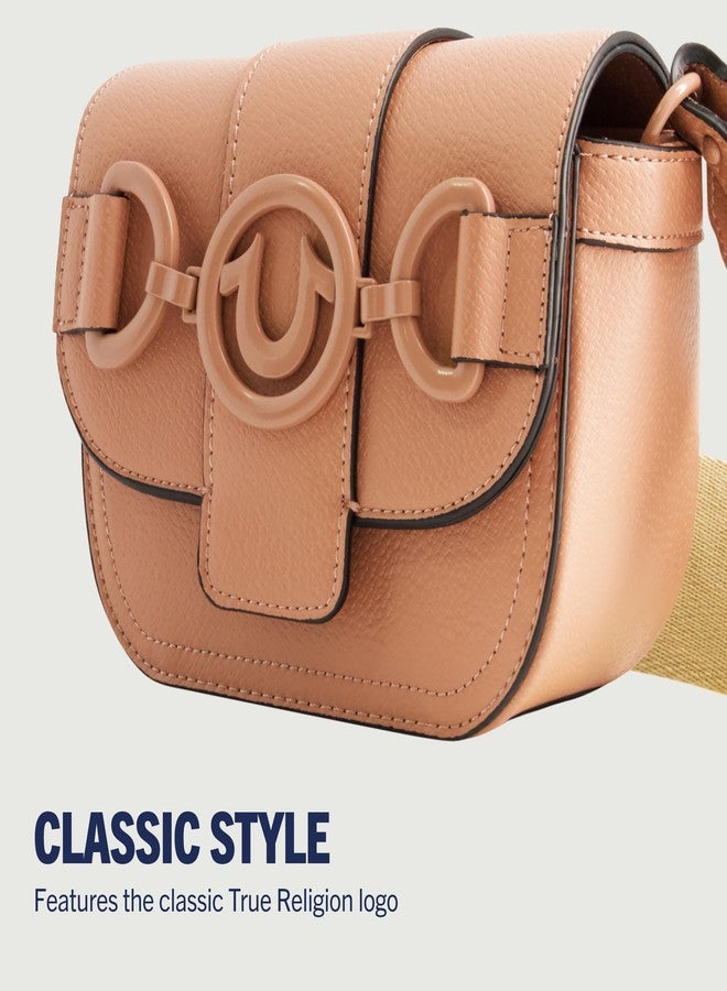 True Religion Women's Crossbody Bag, Mini Purse Handbag with Adjustable Shoulder Strap and Coated Hardware, Pink - Image 3