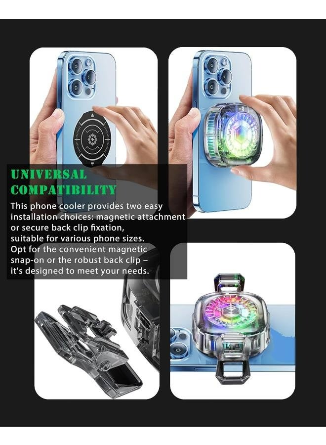 Magnetic mobile phone cooler, iPad mobile phone cooling fan with semiconductor cooling chip, universal mobile phone radiator suitable for Tiktok live broadcast, outdoor Vlog, mobile games - Image 2
