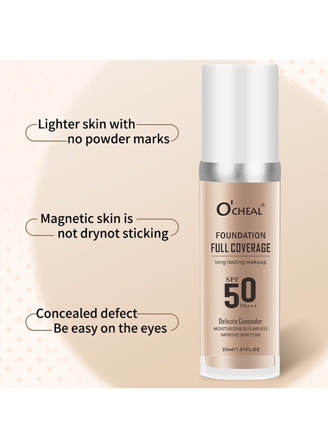 OCHEAL Foundation Full Coverage, Foundation Moisturizing Concealer Long Lasting, Brightening & Color Changing Concealer 02#NATURAL COLOR - Image 5