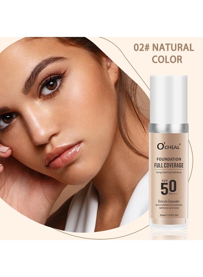 OCHEAL Foundation Full Coverage, Foundation Moisturizing Concealer Long Lasting, Brightening & Color Changing Concealer 02#NATURAL COLOR - Image 2