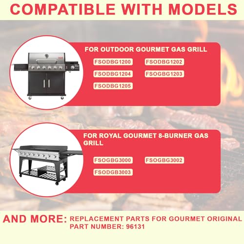 DcYourHome Heat Plate Replacement Parts for Select Outdoor Gourmet Gas Grill Models, for Royal Gourmet 8-Burner Gas Grill, Outdoor Gourmet Parts FSOGBG3002, FSOGBG3000, FSOGBG1203, Porcelain Steel - Image 2