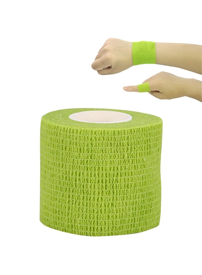 شريط ضاغط للربط لأغراض الوشم، 5 متر شريط ذاتي اللصق غير منسوج يثبت بشدة، لفافة مقبض آلة الوشم، دعم لربط المفاصل الرياضية (أخضر) - Image 1