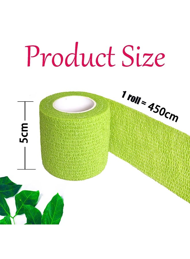 شريط ضاغط للربط لأغراض الوشم، 5 متر شريط ذاتي اللصق غير منسوج يثبت بشدة، لفافة مقبض آلة الوشم، دعم لربط المفاصل الرياضية (أخضر) - Image 5