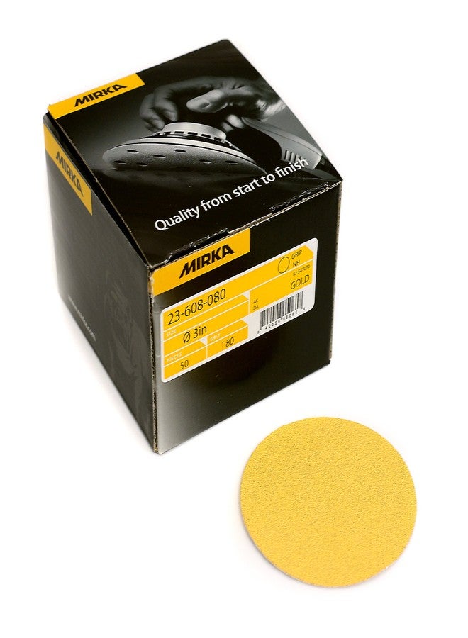 Mirka 23-608-800 Gold 3" Grip Backed Sanding Disc, 800 Grit, Qty. 50 - Image 2