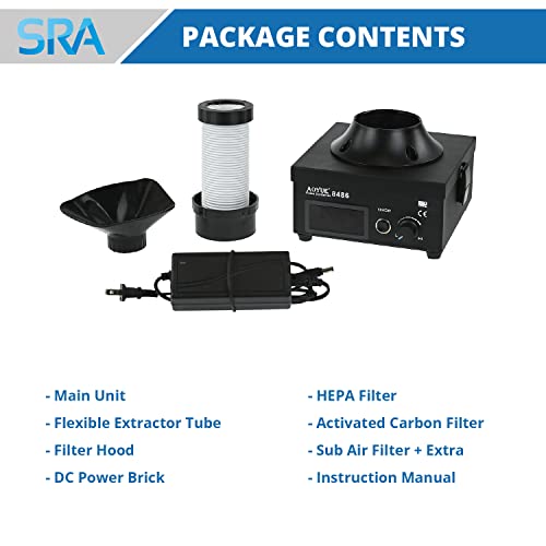 AOYUE Solder Fume Extractor for Benchtop Soldering Smoke Removal with Powerful Air Suction, Activated Carbon Filter and HEPA Absorber to Extract Fumes Safely, Portable DIY Solution - Image 5