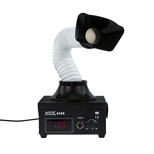 AOYUE Solder Fume Extractor for Benchtop Soldering Smoke Removal with Powerful Air Suction, Activated Carbon Filter and HEPA Absorber to Extract Fumes Safely, Portable DIY Solution - Image 1