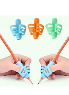 Generic Pencil Grips  DMFLY Pencil Grips For Kids Handwriting, Children Pen Writing Aid Grip Set Posture Correction Tool For Kids Preschoolers Children  Hollow Ventilation Design  3 Pcs  - Image 1
