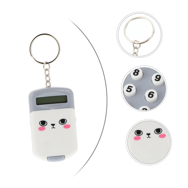 2Pcs Mini Cartoon Calculator Portable Lightweight Plastic Arithmetic Tool Gray - Image 4