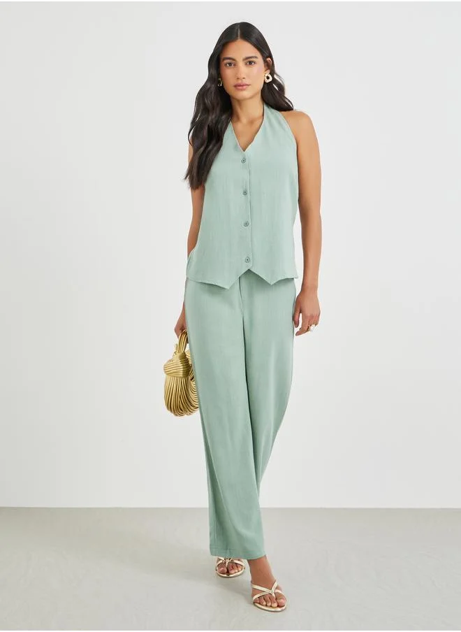 ستايلي Styli Mid Rise Wide Leg Pants