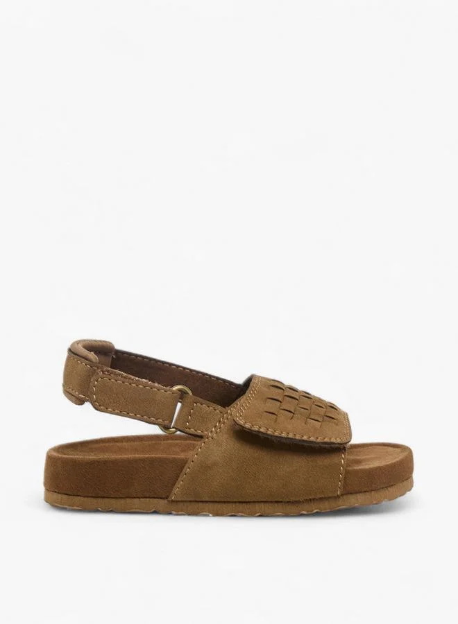 JUNIORS Boys Weave Detail Hook & Loop Sandals