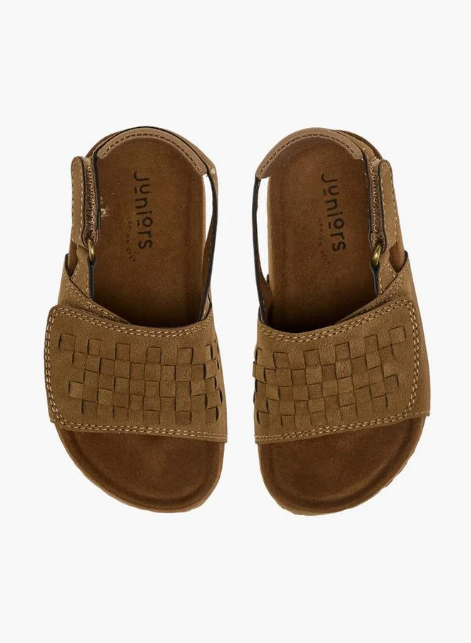 JUNIORS Boys Weave Detail Hook & Loop Sandals