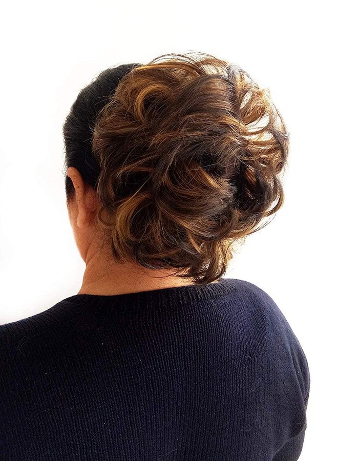 Foreign Holics Women's Rubber Curly Hair Bride Bun Juda (Golden Highlighter, Free Size) - Image 2