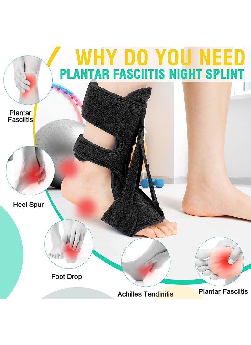 Rock Pow 1 Pack Plantar Fasciitis Night Splint Upgrade 3 Adjustable Straps Plantar Fasciitis Relief Night Splint for Women & Men Relief Brace for Plantar Fasciitis Relief Achilles Tendonitis and Foot Drop  - Image 3