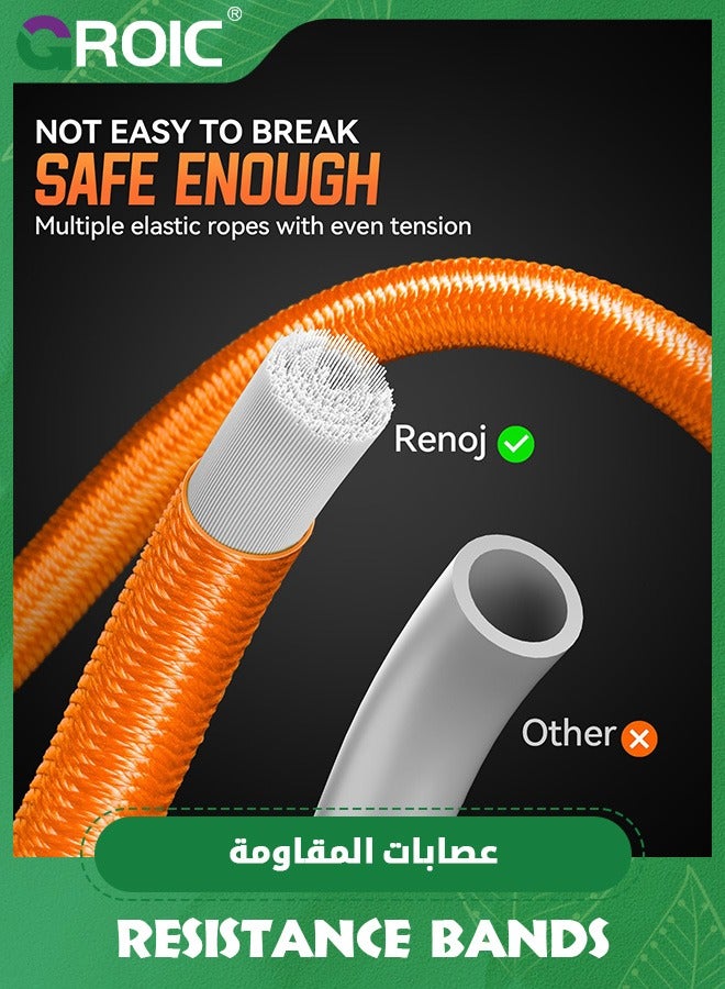GROIC أشرطة مقاومة بمقابض ومرساة باب وأشرطة كاحل، مجموعة أشرطة مقاومة للتمرين، أشرطة مرنة لتمارين البيلاتس مع مرساة باب (150 رطلاً) - Image 3