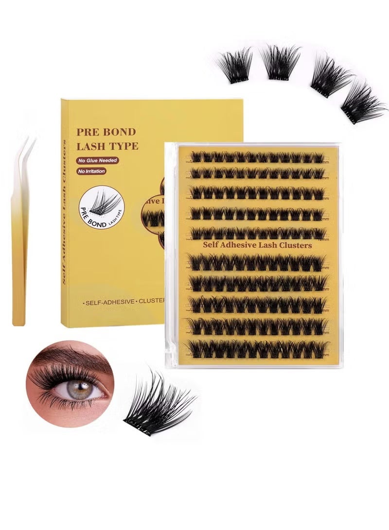 Gecomo Self Adhesive Eyelashes Clusters 120PCS Press On Lashes Clusters Kit Reusable Pre Glued Lashes, Mix 10-16mm Individual Lash Extension Kit with Lash Tweezers for Beginners - Image 1