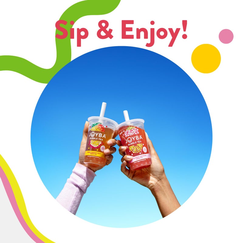 Joyba Bubble Tea Strawberry Lemonade Green Tea, 6 Pack, 12 fl. oz. Cups - Image 5