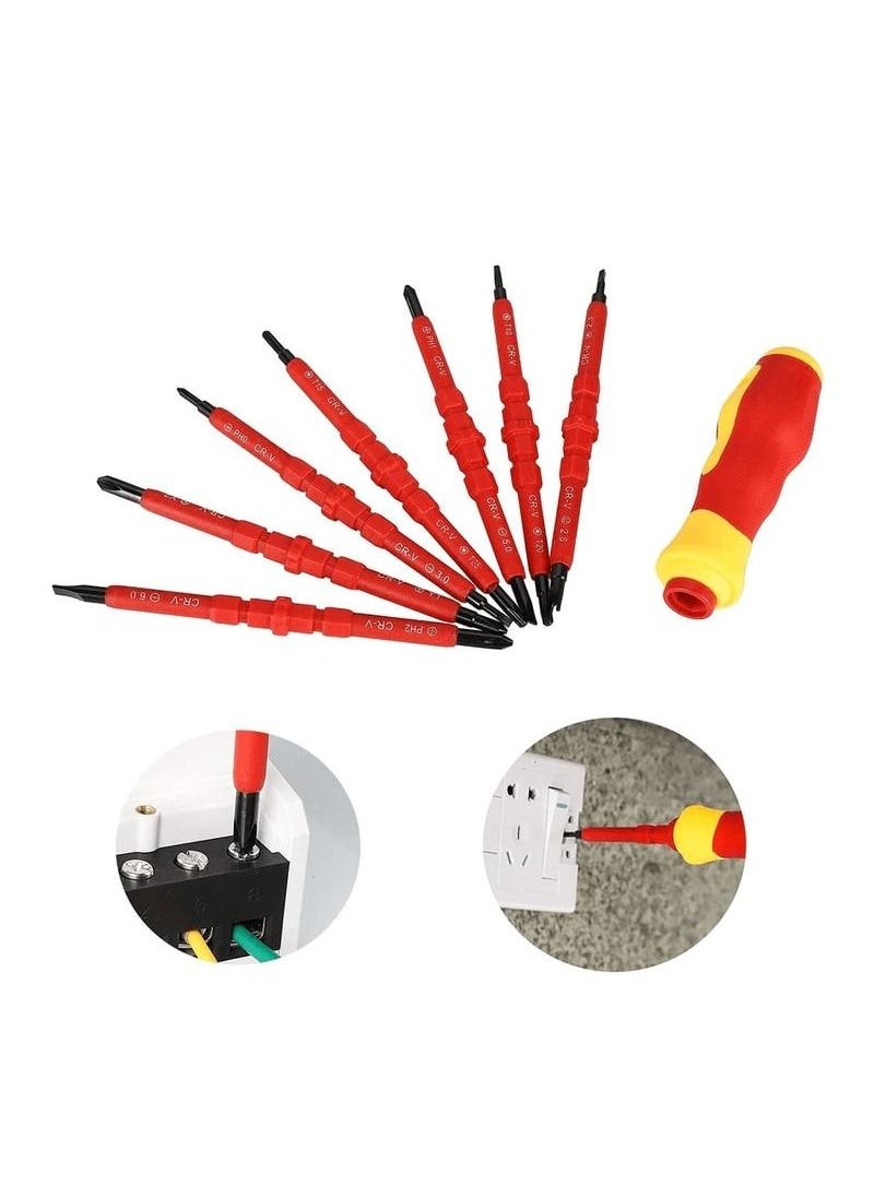 DEFAONS - 8 Pc Screwdriver Set, Two way Head Changeable Professional Multipurpose Insulated Screwdriver Series  Defaons - Image 1