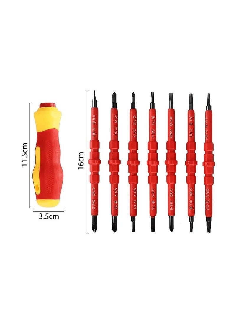 DEFAONS - 8 Pc Screwdriver Set, Two way Head Changeable Professional Multipurpose Insulated Screwdriver Series  Defaons - Image 1