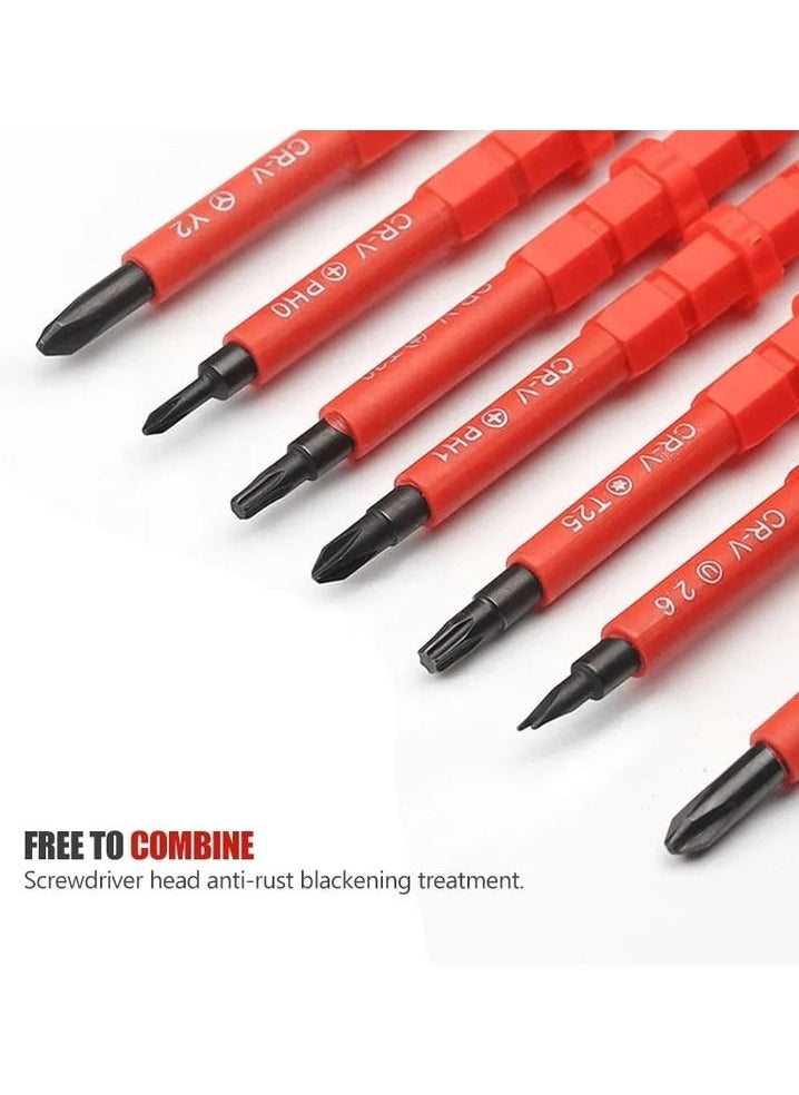 DEFAONS - 8 Pc Screwdriver Set, Two way Head Changeable Professional Multipurpose Insulated Screwdriver Series  Defaons - Image 1