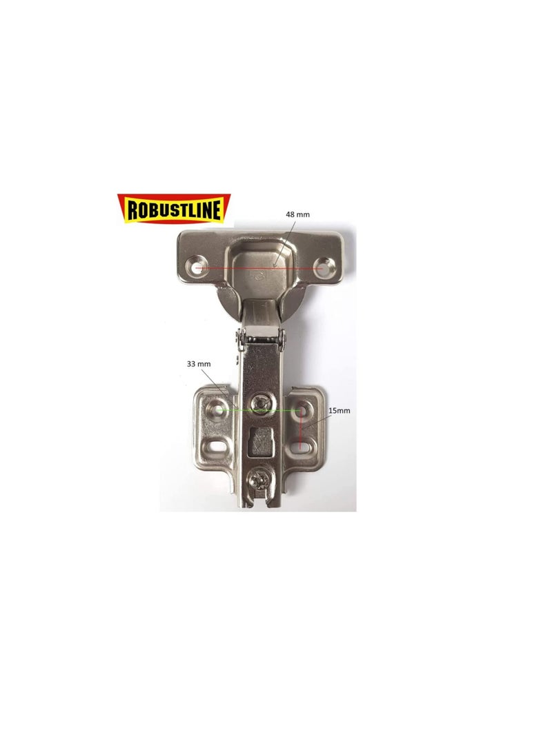 Robustline 110 Degree Angle Adjustable Stainless Steel Cabinet Door Concealed Cabinet Hinge Full Overlay Half Overlay Inset Hinges (4, Half Overlay) - Image 3