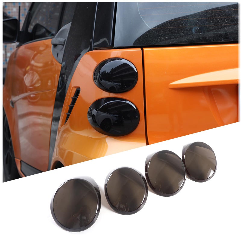 Tumukiw Car Tail Light Smoked Cover Compatible with Mercedes Benz Smart 451 Fortwo 2009 20102014 2015 Tail Light Lamp Cover Protection Cover Trim Frame Bezels Decoration Accessories