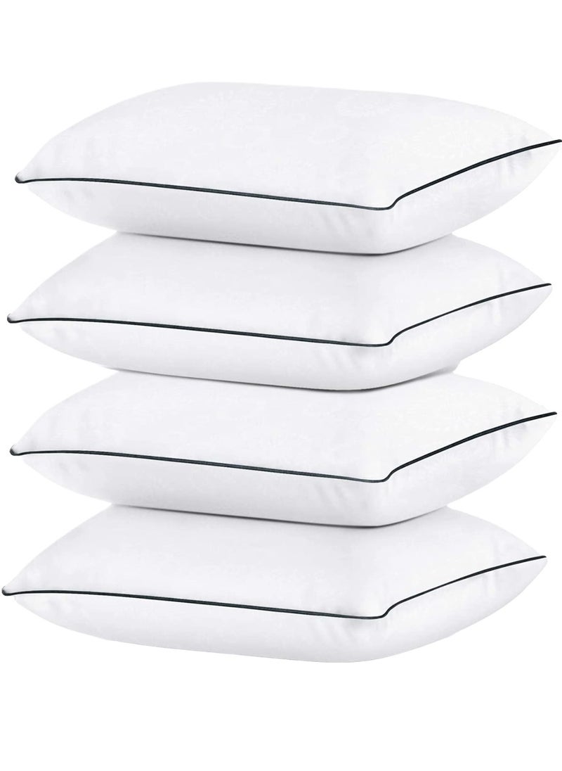 Blueberry 4 Piece Pack Black Line Soft Pillow With Single Piping Microfiber 50x70cm Made in Uae  - Image 1