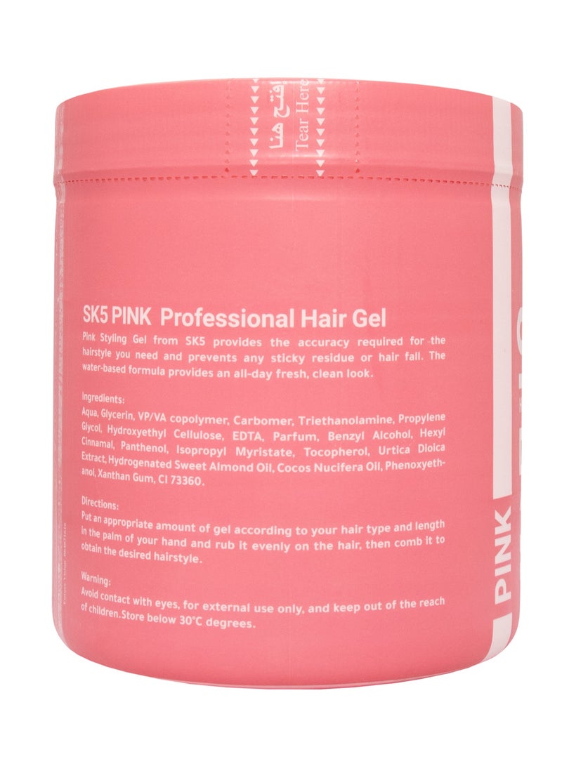 SK5 Pink All-Day Hold Styling Gel - Lightweight Professional Styling, 1000ml - Image 3