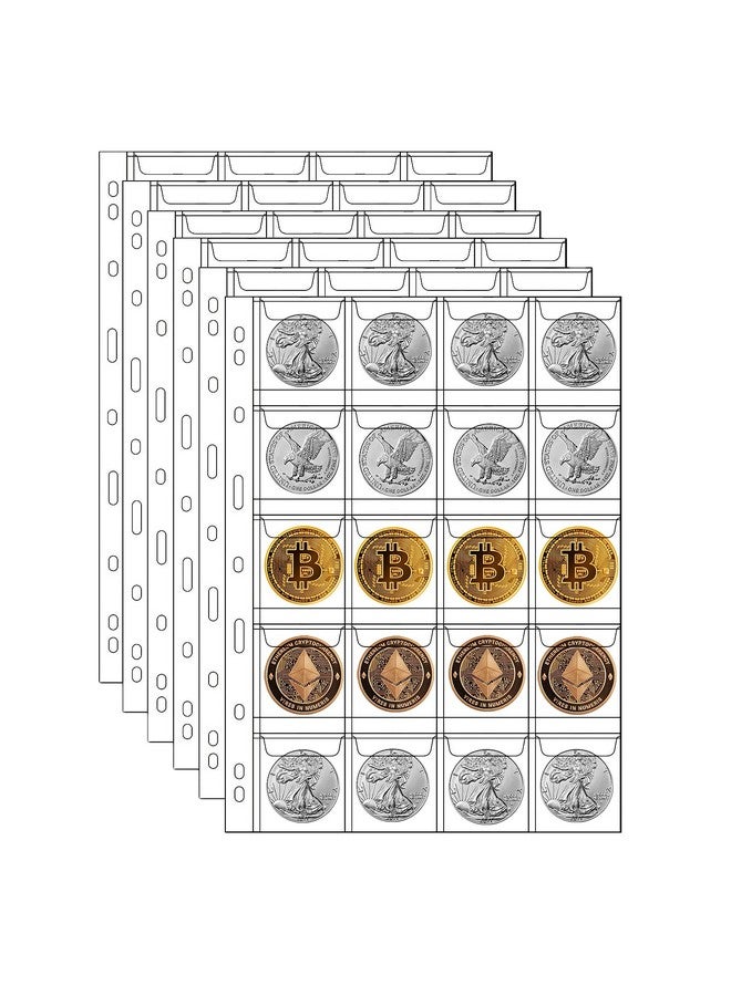 MUDOR 200 Pocket Coin Pages for Collectors, Standard 9-Hole Coin Collection Pages fit Most Binder, Coin Collecting Supplies, 10 Sheets Coin Sleeves for Coin, Stamp, Badges etc (20 Pocket -10 Sheets) - Image 1