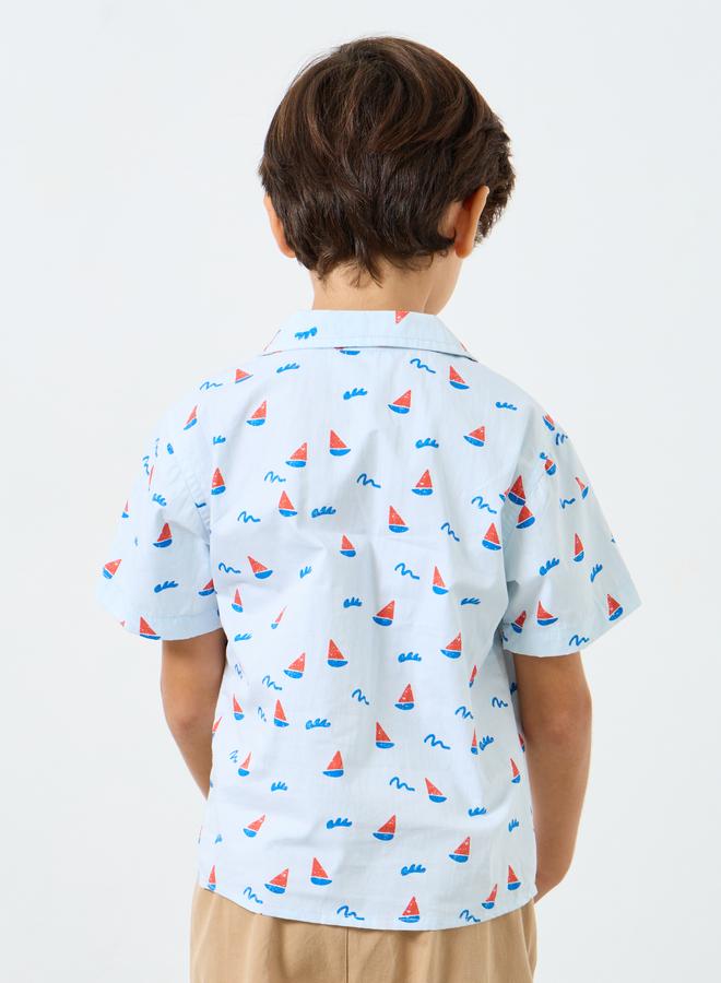 Styli Boys Sailboat Print Cotton Shirt - Image 4