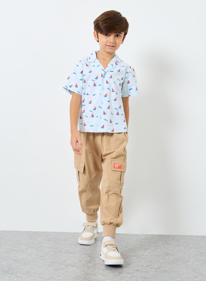 Styli Boys Sailboat Print Cotton Shirt - Image 2