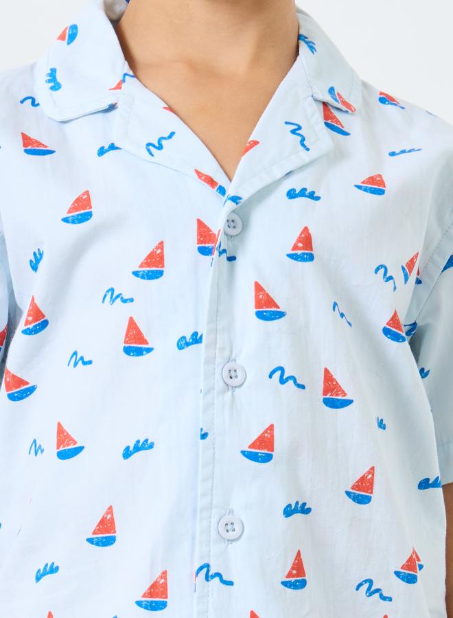 Styli Boys Sailboat Print Cotton Shirt - Image 3