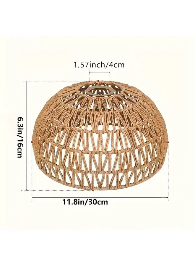 Wood Color Boho Braided Chandelier Lampshade for Living Room Kitchen Cafe Decor - Image 3