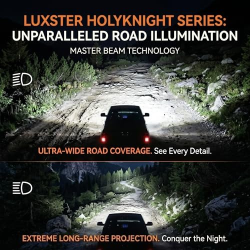 LUXSTER H13 9008 LED Light Bulbs, 50000lm Super Bright, Dual Beam, 55W HolyKnight Series, Foglight Bulbs, 6000K Cool White, Pack of 2 - Image 3
