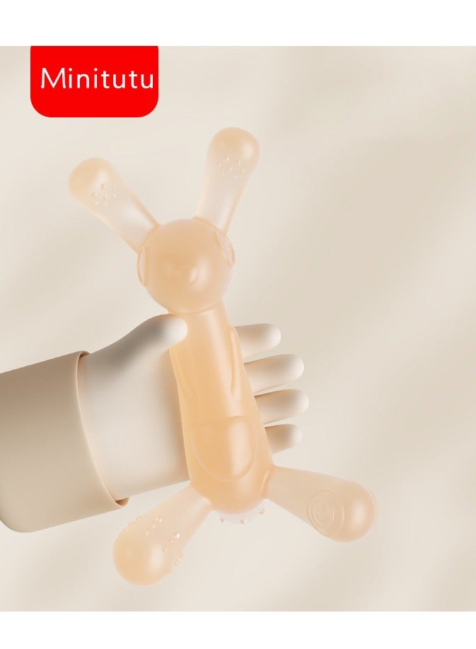 Minitutu All-Silicone Little Rabbit Tooth Toy, Anti-Curling Tooth Guard, Soft and Easy-to-Bite Tooth Toy, Teeth-Training Aid - Image 2