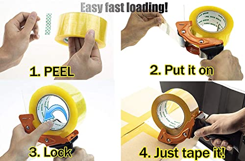 LDS Industry Rapid-Replace Packing Tape Dispenser Gun with Extra Blade by LDS Industry, 2 in (50mm) Lightweight Ergonomic Industrial Handheld Heavy Duty Tape Cutter for Carton, Packaging and Box Sealing, Orange - Image 4