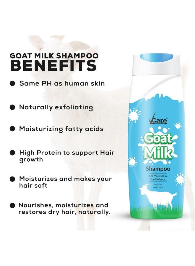 VCare شامبو حليب الماعز VCare | مناسب لجميع أنواع الشعر يغذي الشعر الجاف والتالف | يحتفظ بالنتائج لفترة طويلة | خالي من المواد الكيميائية القاسية | 200 مل - Image 2