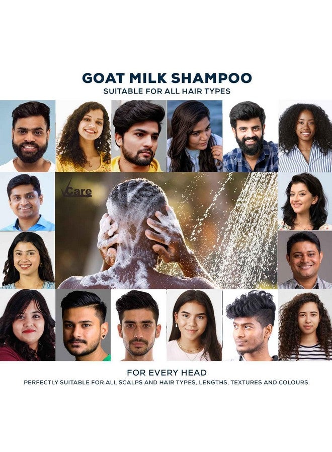 VCare شامبو حليب الماعز VCare | مناسب لجميع أنواع الشعر يغذي الشعر الجاف والتالف | يحتفظ بالنتائج لفترة طويلة | خالي من المواد الكيميائية القاسية | 200 مل - Image 3